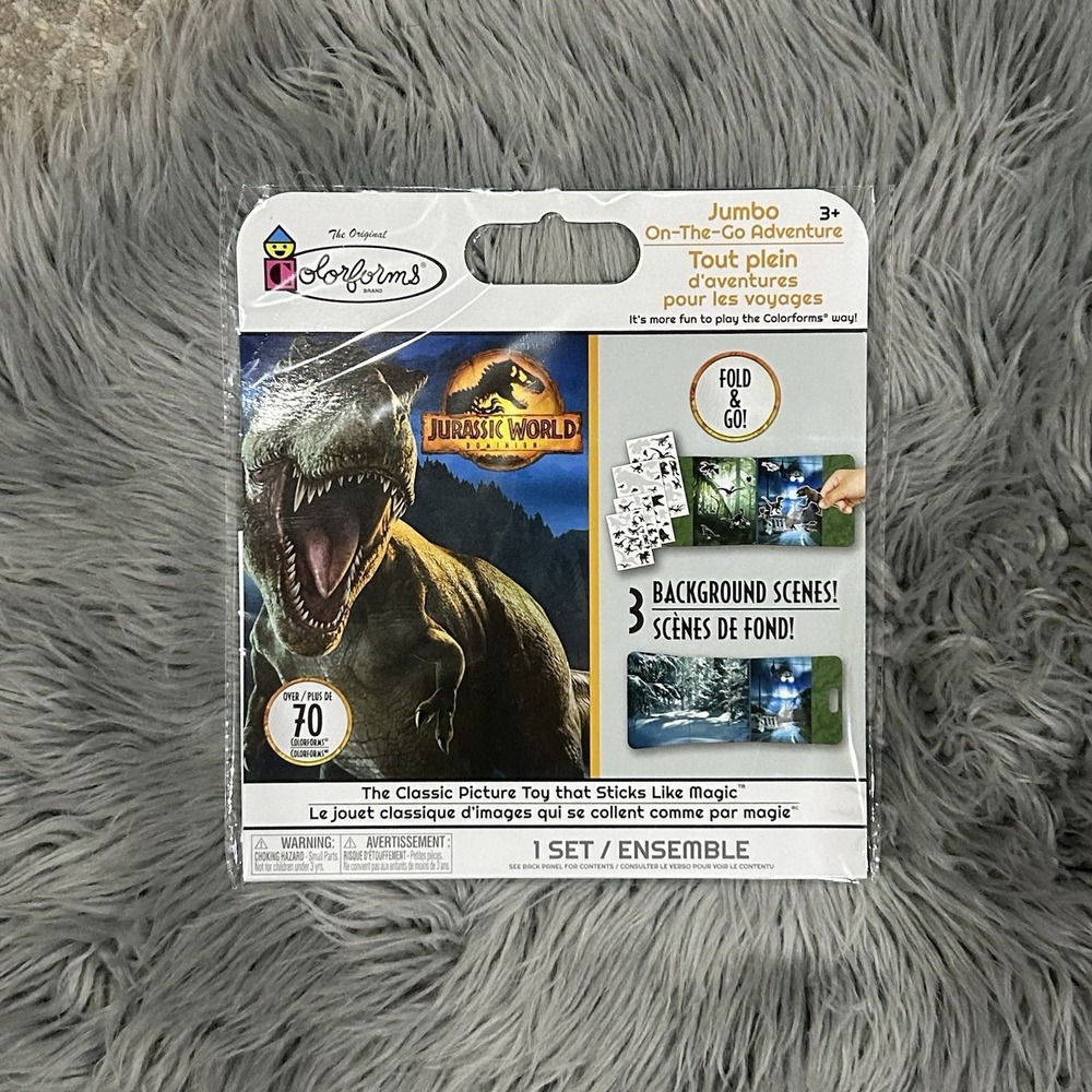 Colorform Jurassic World Jumbo On-the-Go Set Park Dinosaur Fold&Go 70+ 3‎ Scenes